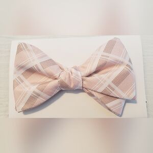 Calvin Klein Soft Pink Checkered Bow Tie